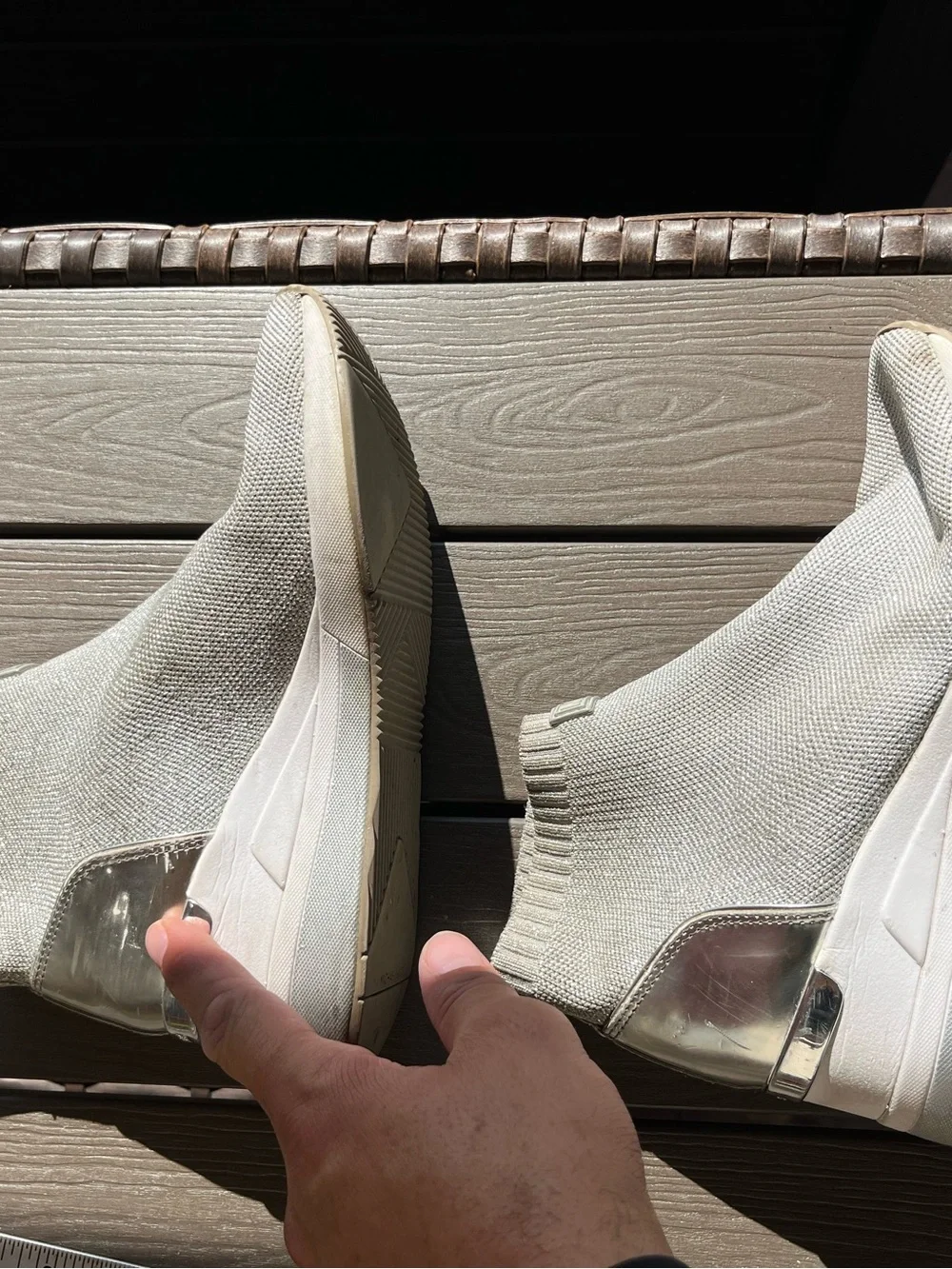 Michael Kors Gray Knit Slip-On Ankle Boots